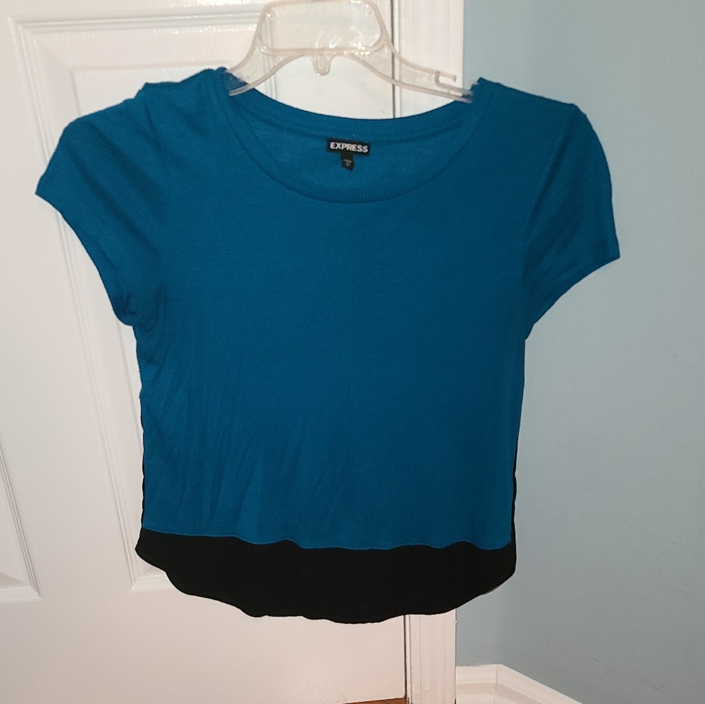 Express Teal Colorbock Top
